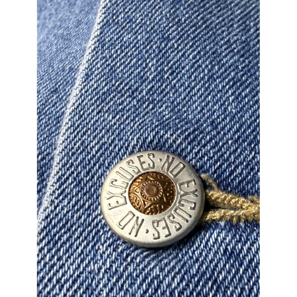 Vintage 90s Button Front Denim Mini Skirt High Waist Jean Skirt Size 4 - Picture 3 of 9